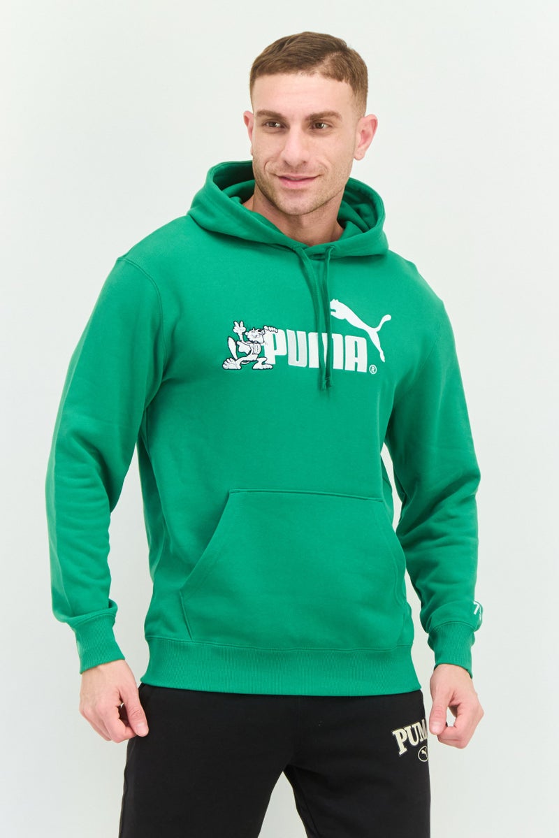 PUMA Men Sportswear Fit Long Sleeve Outdoor Hoodie, Green - Image 1