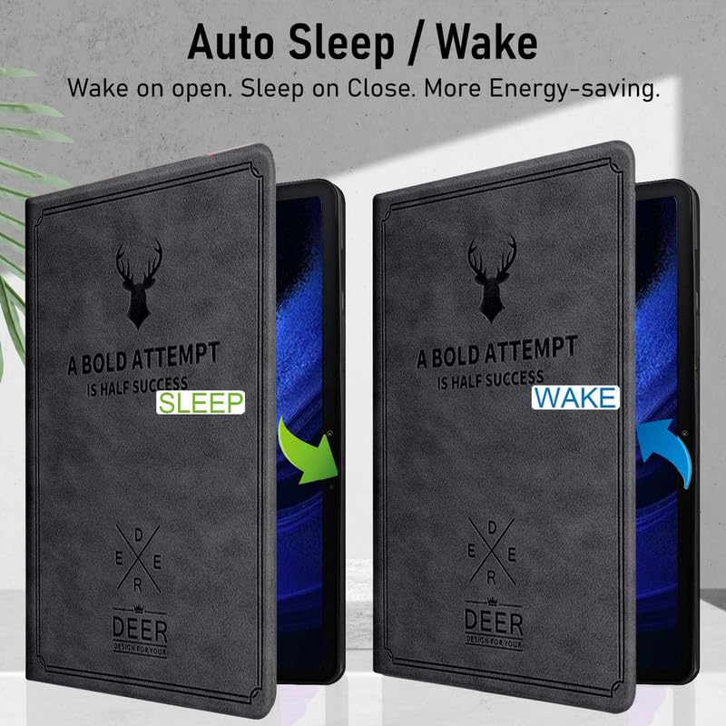 Robustrion Cover for Xiaomi Pad 6 11 inch Cover, Deer Pattern Flip Case Cover for Xiaomi Mi Pad 6 11 inch, Support Auto Sleep Wake - Black - Image 3