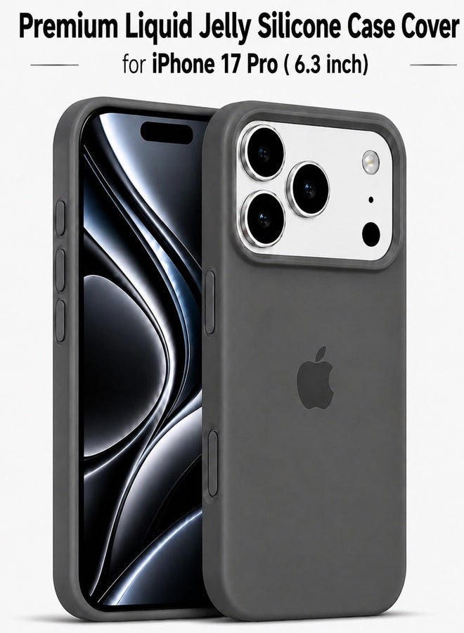 VR CREATIVE Apple iPhone 17 Pro Liquid Silicone Protective Case Cover with Microfiber Lining, Slim Shockproof Soft TPU Back Cover - Grey - Image 1