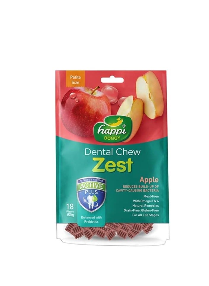 HAPPY DOG Happi Doggy Dental Chew Zest-Apple-2.5" (18 pieces)-150g - Image 1