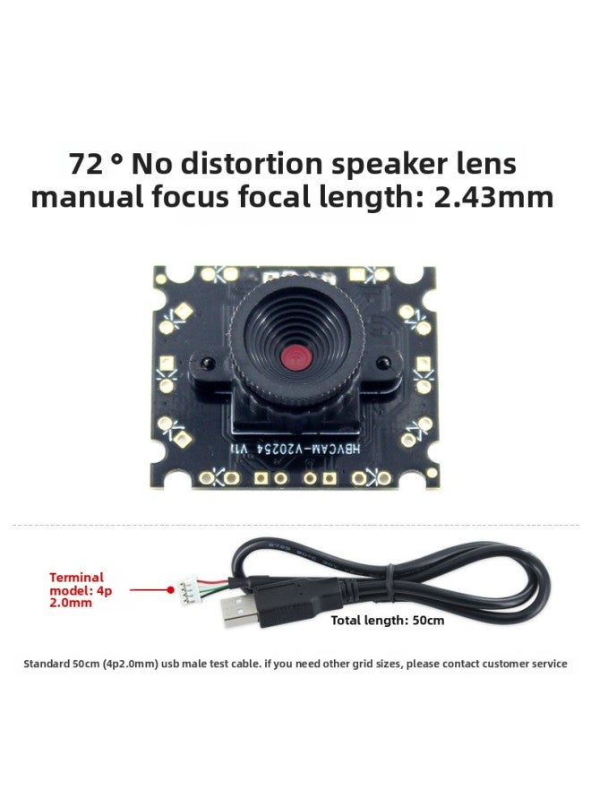 300000 Pixel USB Camera Module OV7670 QR Code Scanning Recognition Weldable Infrared White Light 30FPS-Color:72 Degrees Non-distortion Manual Focusing - Image 1