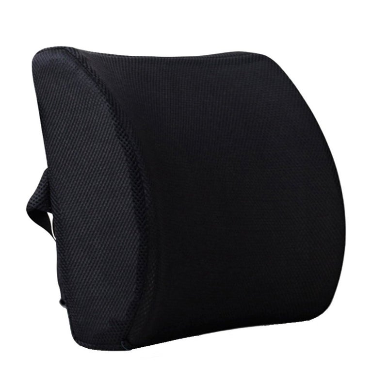 HomDSim Memory Foam Lumbar Cushion Lower Back Support Pillow Posture Correcting Car Seat Home Office Chair Black