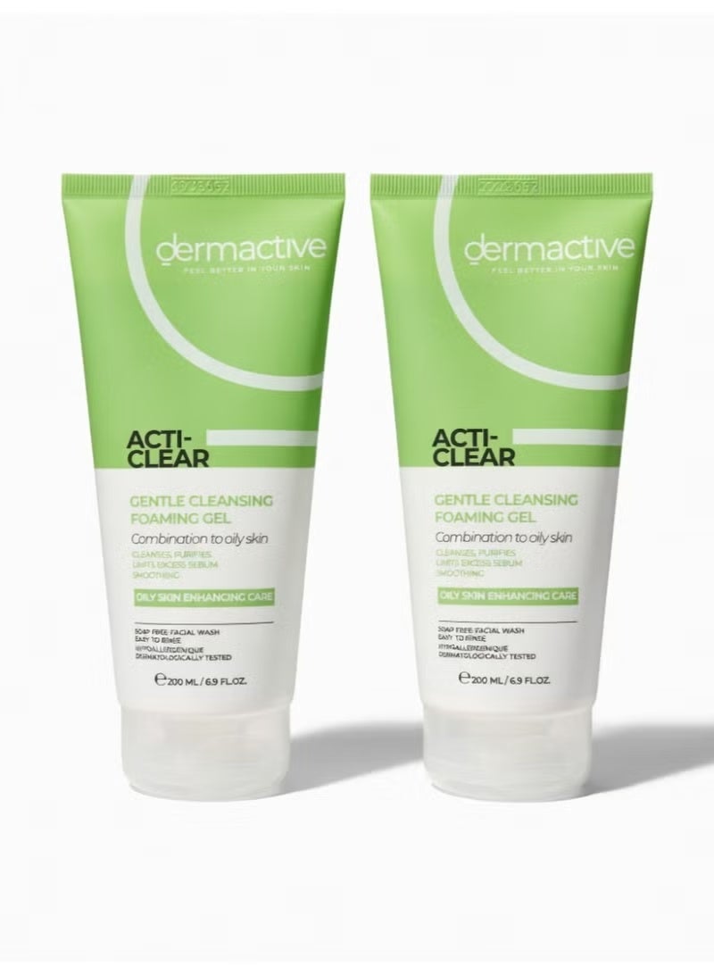 Dermactive ACTI-CLEAR GENTLE CLEANSING FOAMING GEL 200ml  1+1