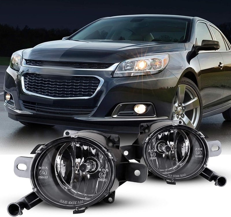 AUTOFREE Fog Lights Fit for 2013 2014 2015 Chevy Malibu LS/LTZ/LT OEM Fog Lamps Assembly with H10 12V42W Bulbs-1 Pair (Clear Lens) - Image 1