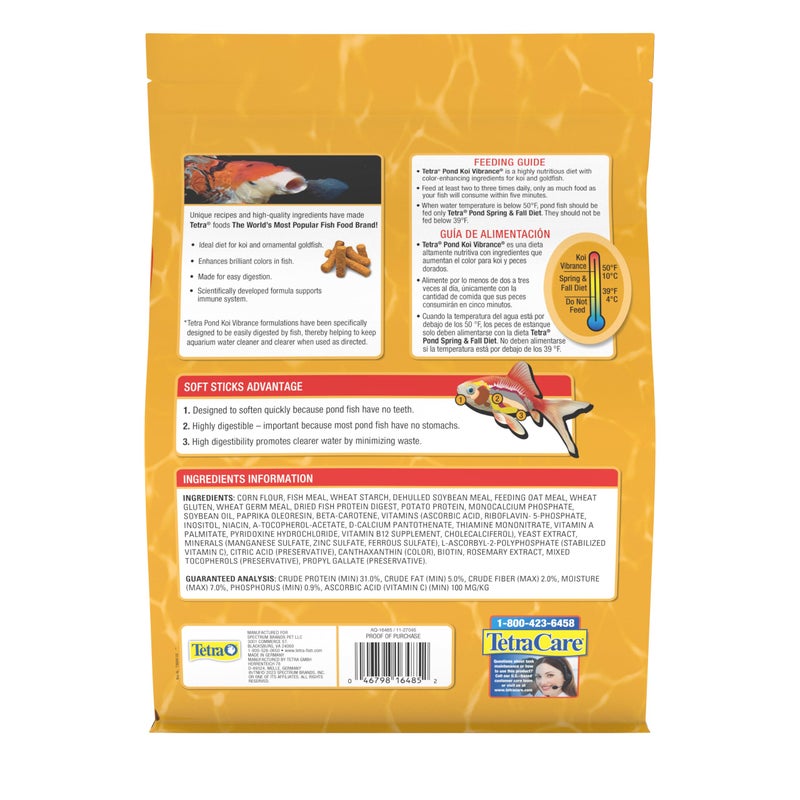 TetraPond Koi Vibrance Soft Sticks, Floating Pond Fish Food for Koi Fish and Ornamental Goldfish, 2.42 Pounds - Image 3