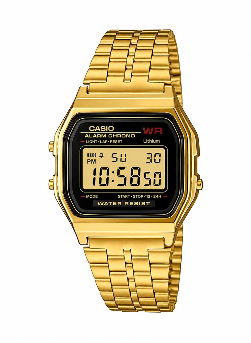 Casio A159WA Unisex Digital Watch – Stainless Steel Band with Alarm, Stopwatch & LED Light – 33.2 mm - Image 1