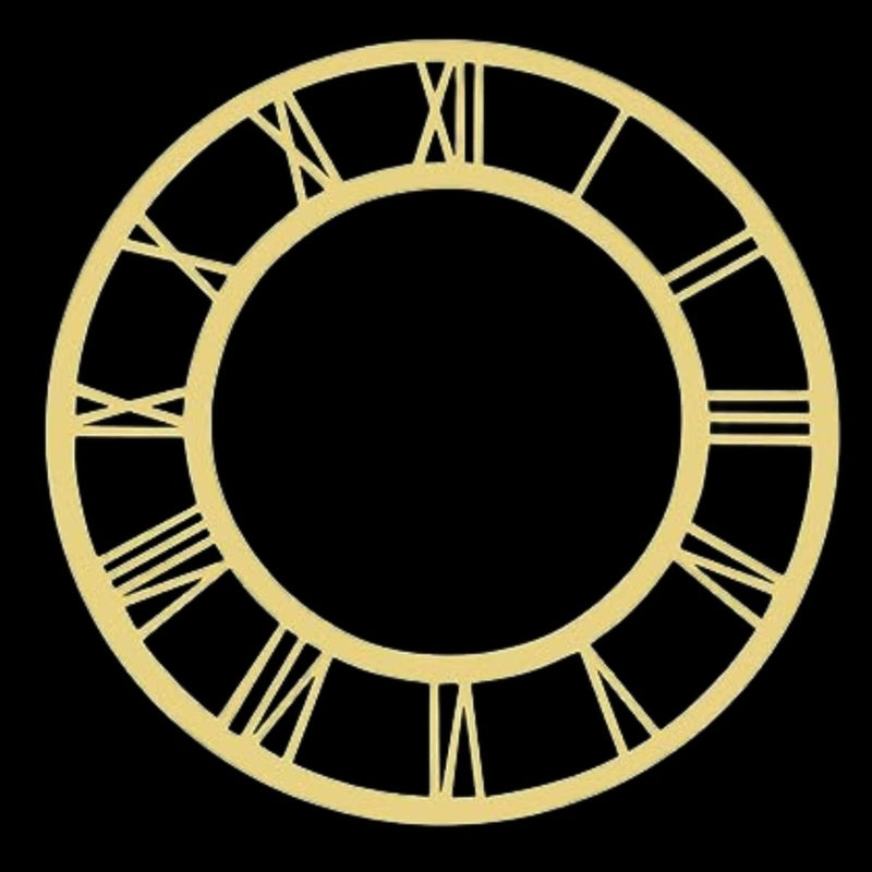 Snoogg SNOOGG 12 Inch Gold Classic Acrylic Clock Face Roman Ring for Resin, Crafts, DIY, Round Mirror Acrylic Clock Dial Plate with Roman Numerals, Resin Accessories Pack of 2  - Image 1