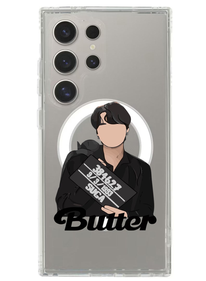 Theodor Magnetic Case for Samsung Galaxy S24 Ultra 6.8-inch Compatible with MagSafe Wireless Charging, Shockproof Phone Bumper Cover Butter Black - Image 1