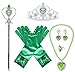 Yosbabe Princess Tiana Costume Dress up Accessories for Girls Cosplay Accessories Christmas Gifts Set Gloves Crown Necklace Wand Earrings Ring Princess Accessories for Girls - Image 2