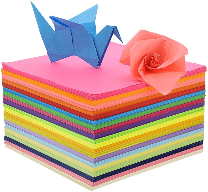 OFIXO Origami Paper 15 cm X 15 cm Pack of 100 Sheets, Assorted Colors for Origami, Scrapbooking, Hobby Crafts, Project Work - Image 1