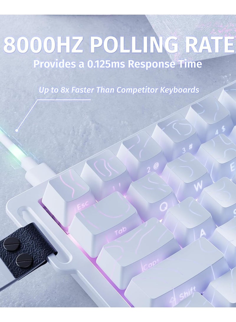 X68 HE Rapid Trigger Mechanical Gaming Keyboard 60% Wired with Adjustable Actuation,Hall Effect Magnetic Switch,8KHz Polling Rate,RGB Backlit,Top Mount,Side Printed Keycap(White Contour) - Image 3