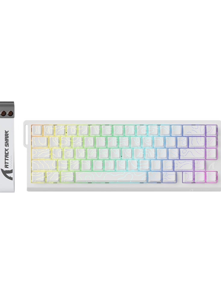 X68 HE Rapid Trigger Mechanical Gaming Keyboard 60% Wired with Adjustable Actuation,Hall Effect Magnetic Switch,8KHz Polling Rate,RGB Backlit,Top Mount,Side Printed Keycap(White Contour) - Image 1