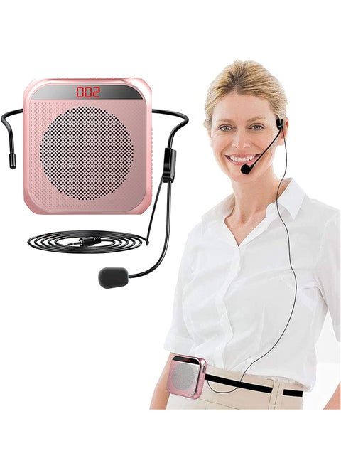 Voice Amplifier with Wired Microphone Headset, Portable Rechargeable PA System Speaker Personal Microphone Speech Amplifier, Loudspeaker for Teachers, Tour Guides, Coaches, Metting, Yoga, Fitness