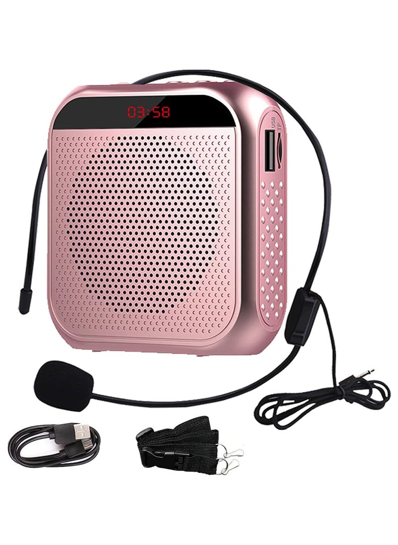 Voice Amplifier with Wired Microphone Headset, Portable Rechargeable PA System Speaker Personal Microphone Speech Amplifier, Loudspeaker for Teachers, Tour Guides, Coaches, Metting, Yoga, Fitness