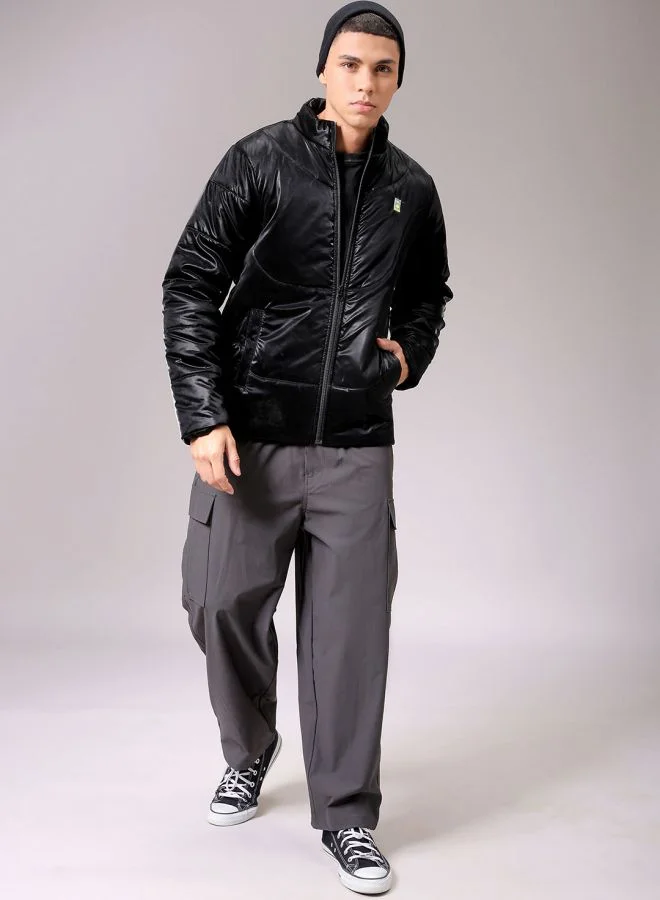The Indian Garage Co Men Slim Fit Solid Puffer Jackets