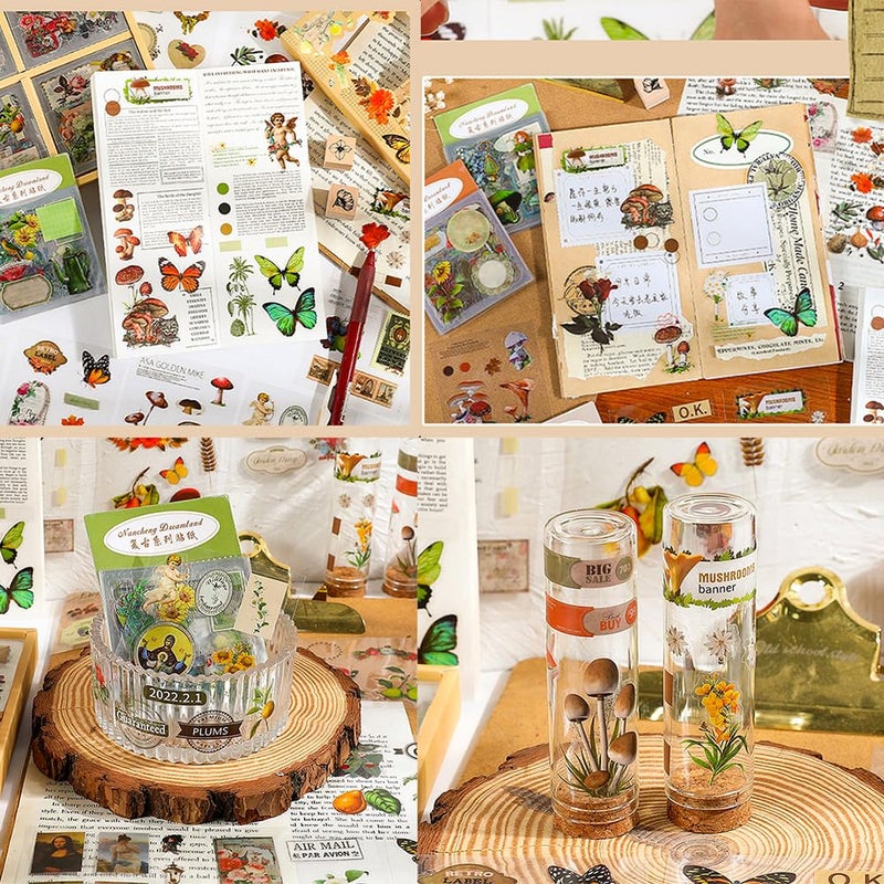 Dwpetzo 510PCS Scrapbook Kits for Adults, Vintage Aesthetic Journaling Stickers Ephemera for Junk Journal Supplies, 100 Sheets Diecut PET Scarpbook Stickers for Scrap Booking Supples, Bujo, DIY Crats Ars - Image 3