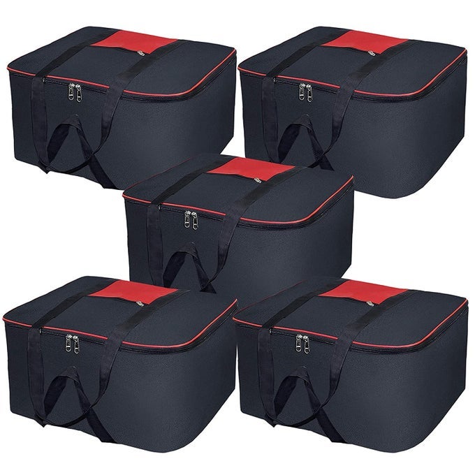 NYLON STORAGE BAG WITH ZIPPERED CLOSURE AND HANDLE 54X46X28CM PACK OF 5 MULTIPURPOSE BAG