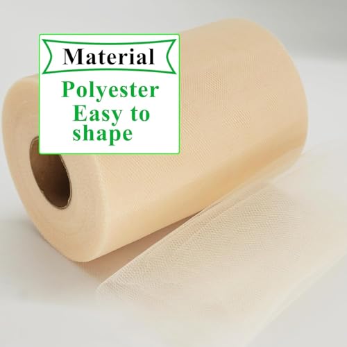 Filloxy Net Tulle Fabric Cut Out-5 Meter, 60 cm Width, Wedding Party Decoration, DIY Craft Supply Bow Baby Shower Birthday Party Wedding Christmas Supplies (Cream) - Image 2