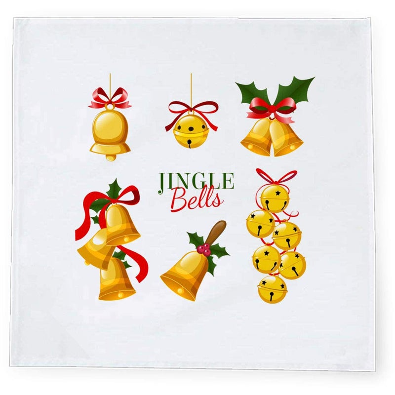 Khakee 6 Pcs Christmas Theme Tafta Silk Table Napkins 10x 10 for Xmas Decoration Christmas OrnamentsChristmas Gift npxmas257P - Image 2