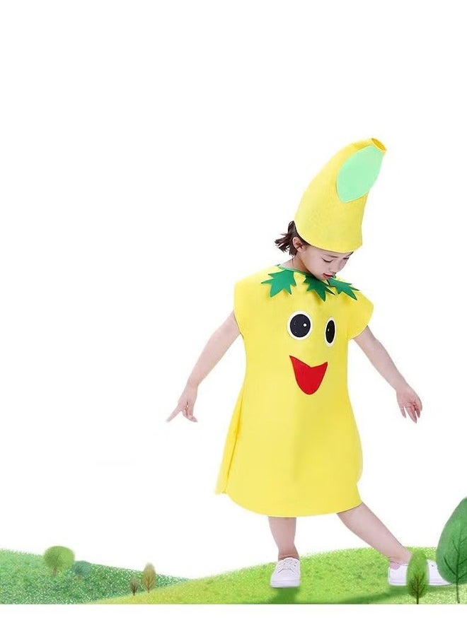 Kids Fruits Vegetables and Nature costumes Suits outfits Fancy Dress Party Boys and Girls Costume Suit with Hat (Gourd)