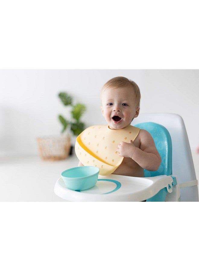 Pearhead Silicone Bib Set of 2, You're a Peach & Light Yellow Waterproof Bibs with Food Catcher, Adjustable Fit, Dishwasher Safe, Unisex Toddler Bib Set - Image 3