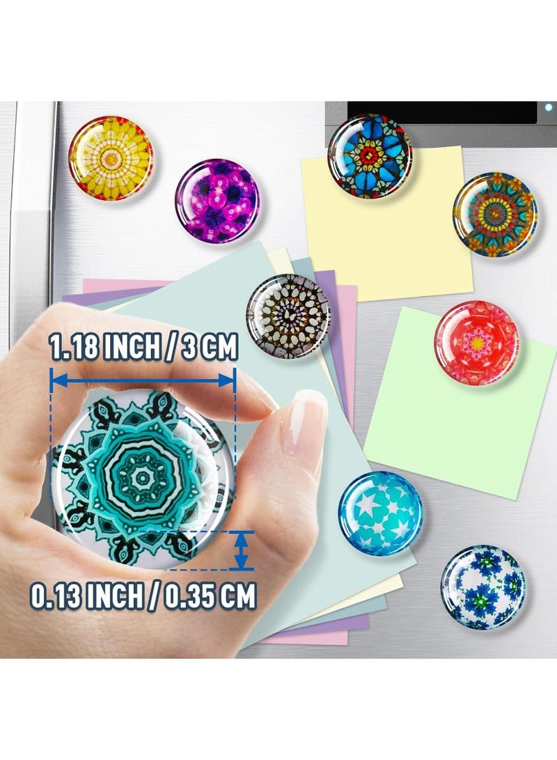 حياة كومفورت 12 قطعة مغناطيس ثلاجة زجاجي دائري، مجموعة مغناطيسات ثلاجة قوية، مغناطيسات لوح ابيض للتزيين، منظم للمطبخ والمكتب والمدرسة، هدية للعائلة والأصدقاء والمعلمين، ألوان زاهية - Image 2