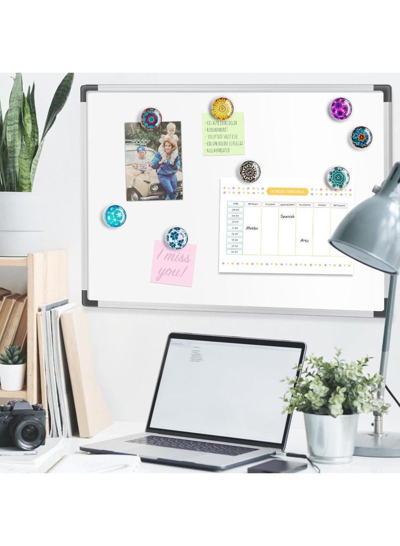 حياة كومفورت 12 قطعة مغناطيس ثلاجة زجاجي دائري، مجموعة مغناطيسات ثلاجة قوية، مغناطيسات لوح ابيض للتزيين، منظم للمطبخ والمكتب والمدرسة، هدية للعائلة والأصدقاء والمعلمين، ألوان زاهية - Image 5