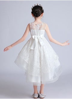 Best Gift Fashion Flower Kids Party Dress For Girl Children Costume Dress Elegant Embroidery Princess Dresses Vestido Girls Evening Clothes White Color  - Image 5