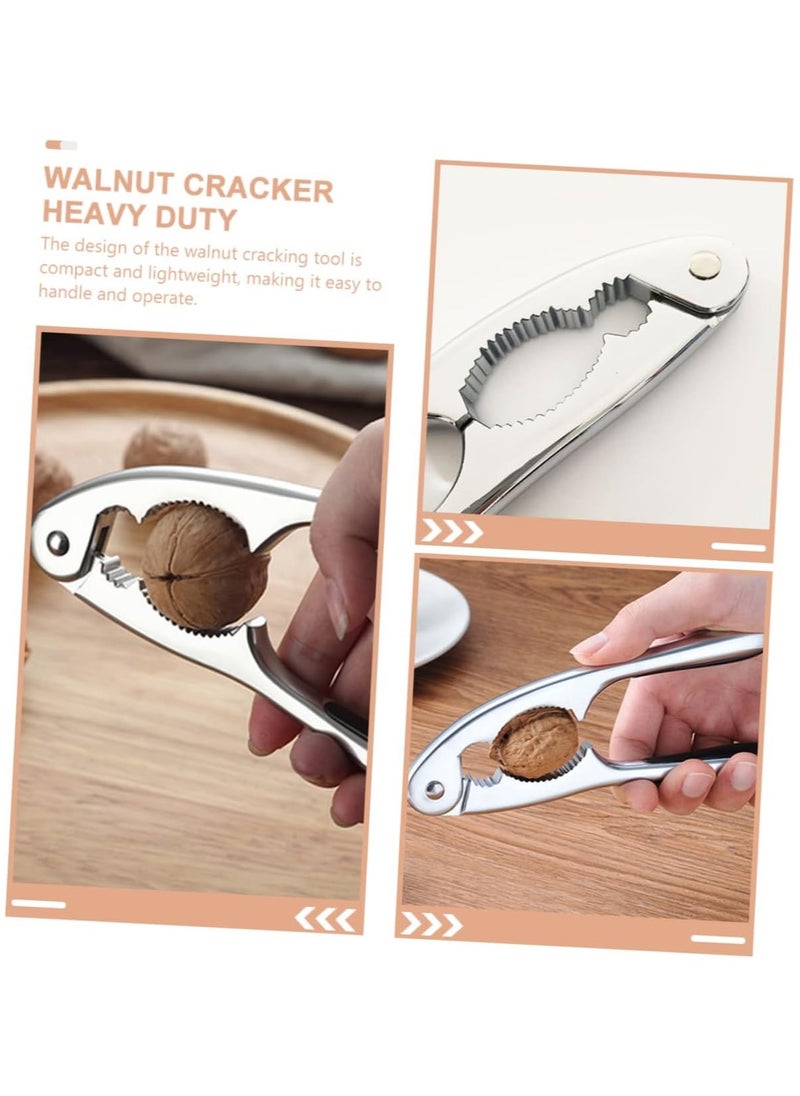 Generic - Multifunctional Nut Cracker Tool Portable Walnut Opener Plier Kitchen Gadget for All Nuts Matte Nickel Finish for Home and Outdoor Use - Image 1