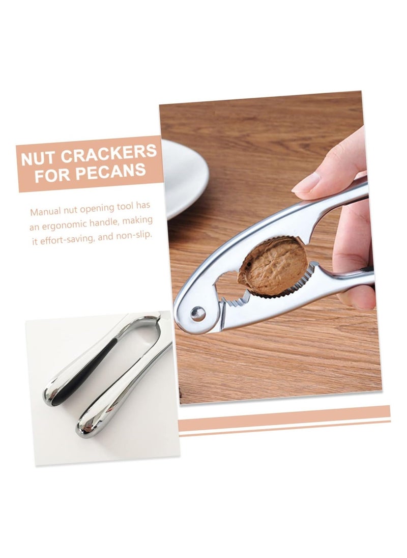 Generic - Multifunctional Nut Cracker Tool Portable Walnut Opener Plier Kitchen Gadget for All Nuts Matte Nickel Finish for Home and Outdoor Use - Image 1