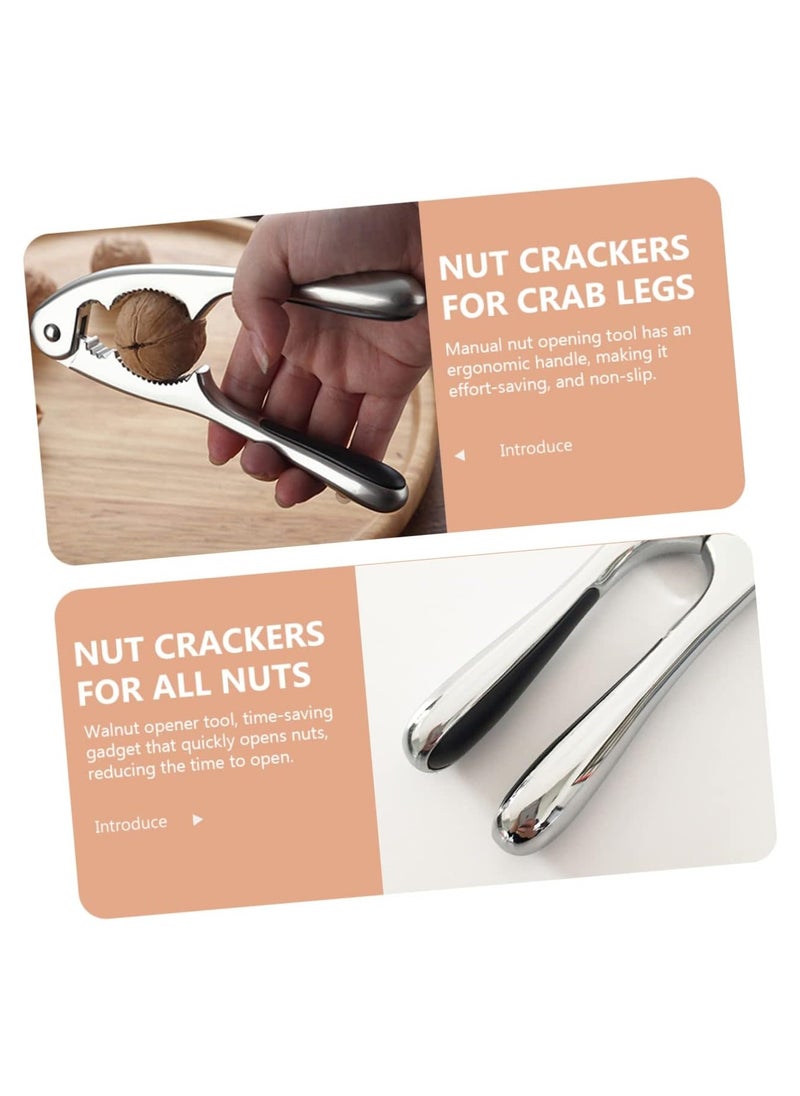 Generic - Multifunctional Nut Cracker Tool Portable Walnut Opener Plier Kitchen Gadget for All Nuts Matte Nickel Finish for Home and Outdoor Use - Image 1