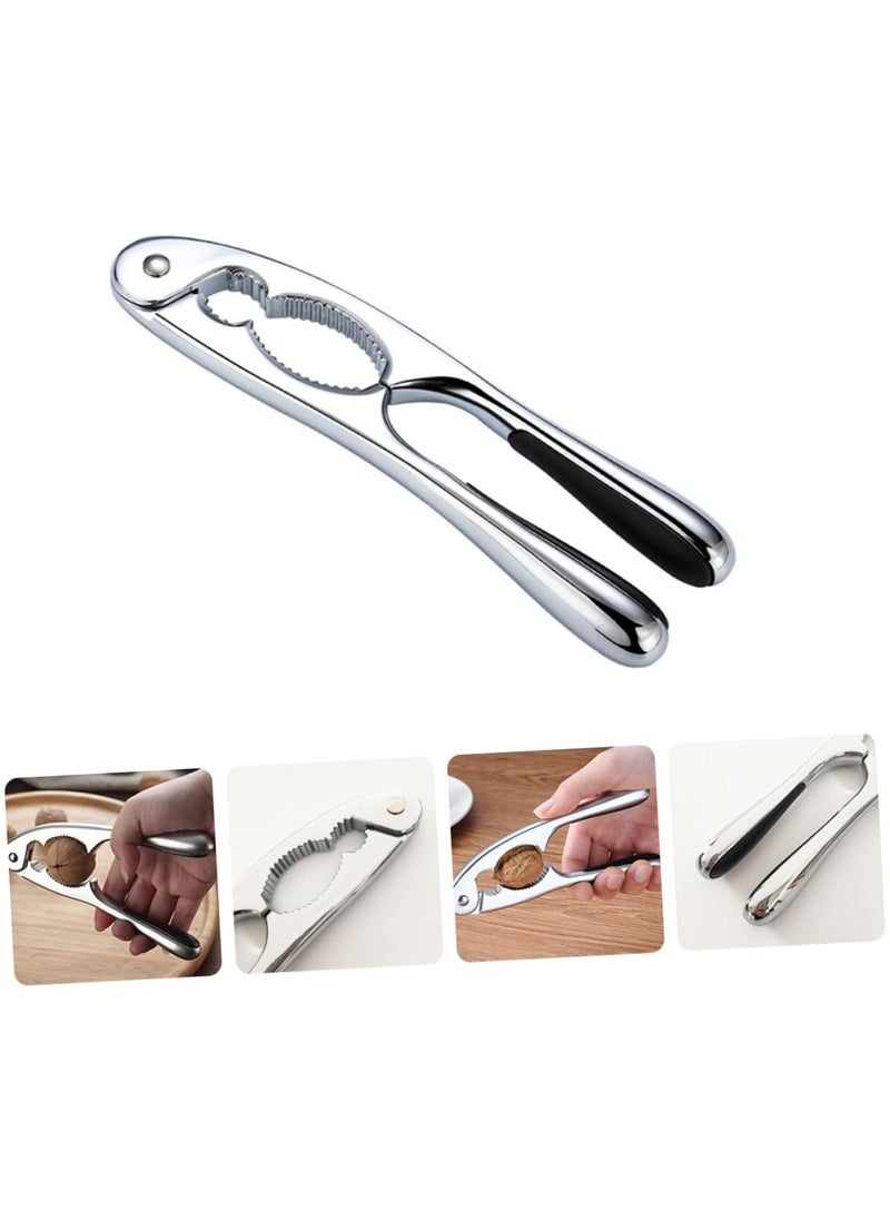 Generic - Multifunctional Nut Cracker Tool Portable Walnut Opener Plier Kitchen Gadget for All Nuts Matte Nickel Finish for Home and Outdoor Use - Image 1