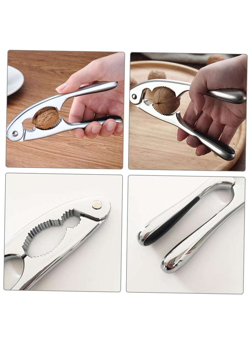 Generic - Multifunctional Nut Cracker Tool Portable Walnut Opener Plier Kitchen Gadget for All Nuts Matte Nickel Finish for Home and Outdoor Use - Image 1
