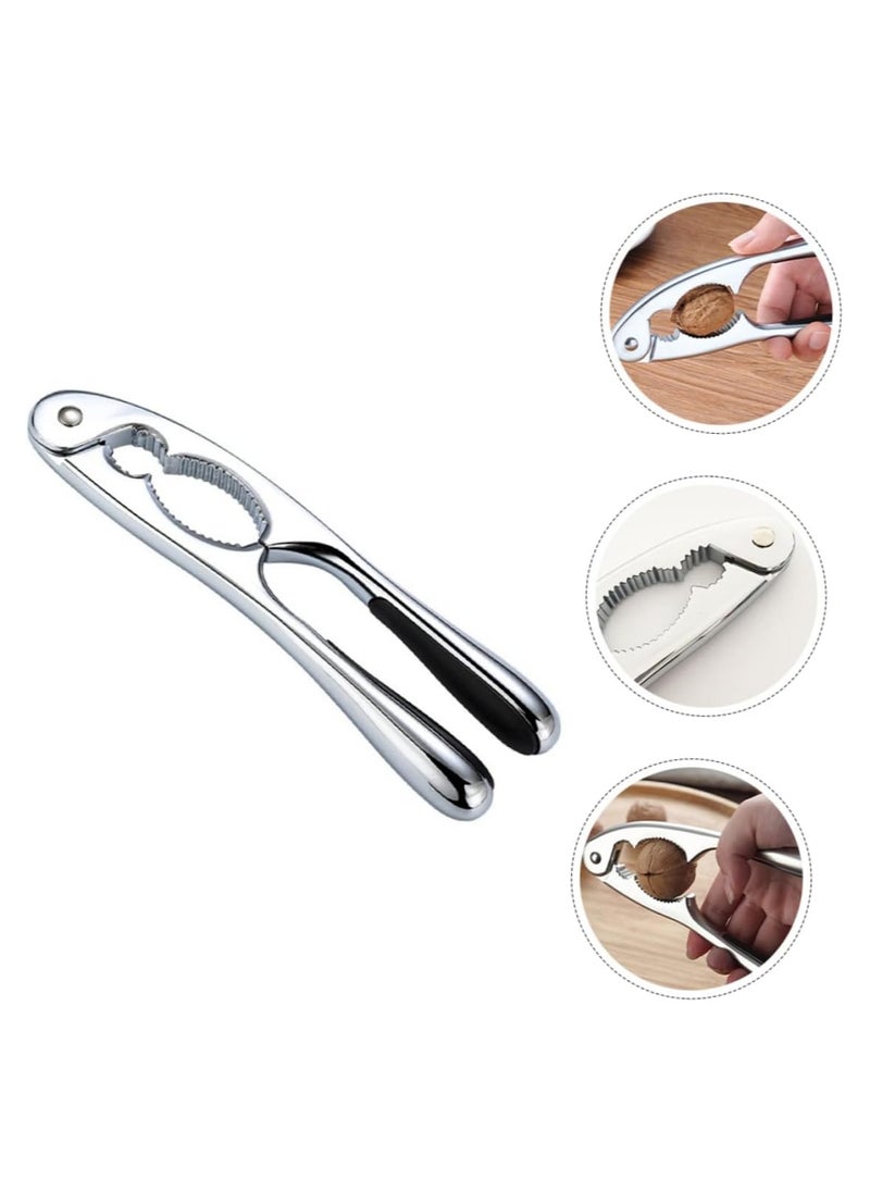 Generic - Multifunctional Nut Cracker Tool Portable Walnut Opener Plier Kitchen Gadget for All Nuts Matte Nickel Finish for Home and Outdoor Use - Image 1