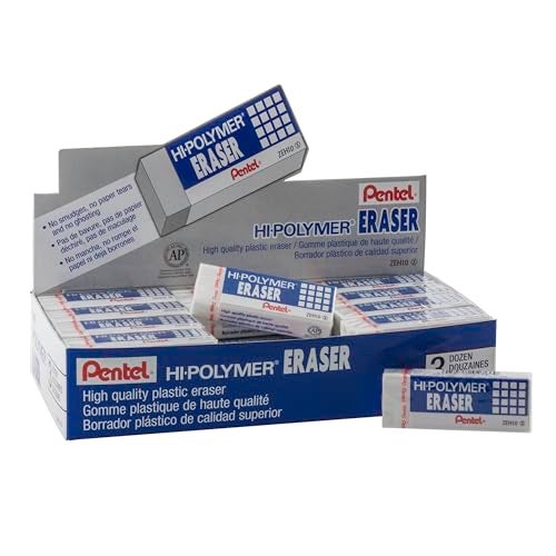 Pentel Hi-Polymer Block Eraser, Large, White, 36 count (ZEH-10) - Image 1