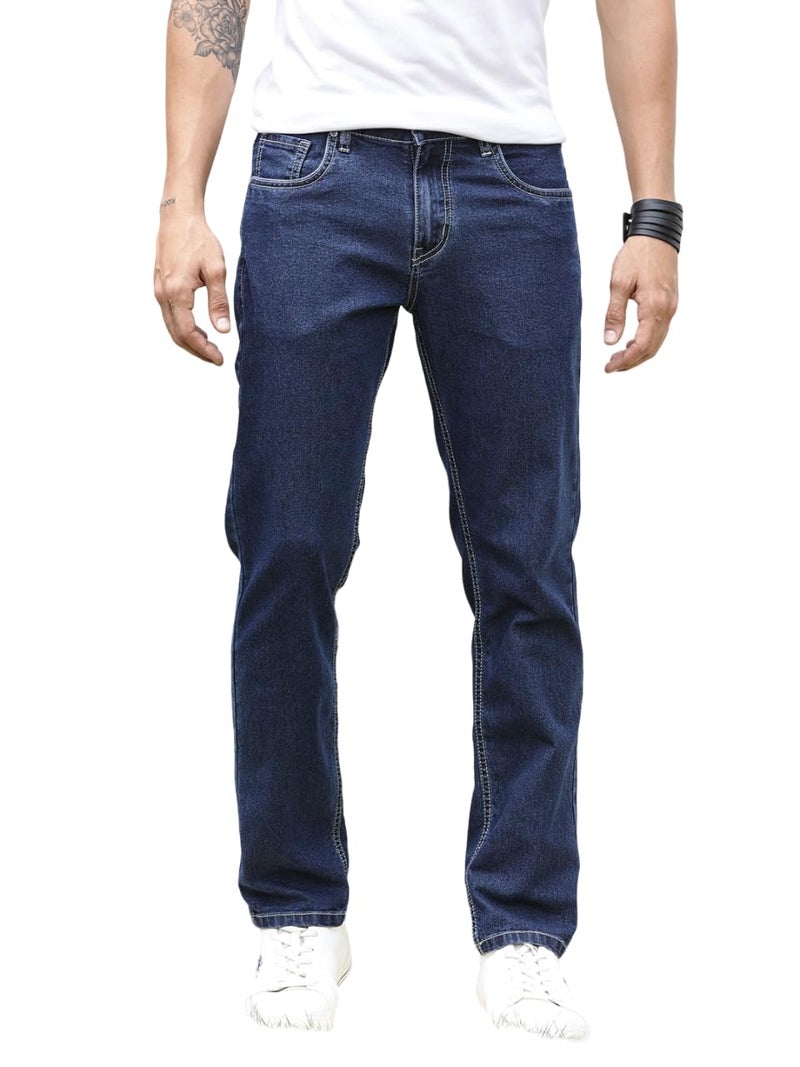 Thomas Scott Mens Mid Rise Clean Look Slim Fit Jeans (TSJ225_Dblue, 34) - Image 1