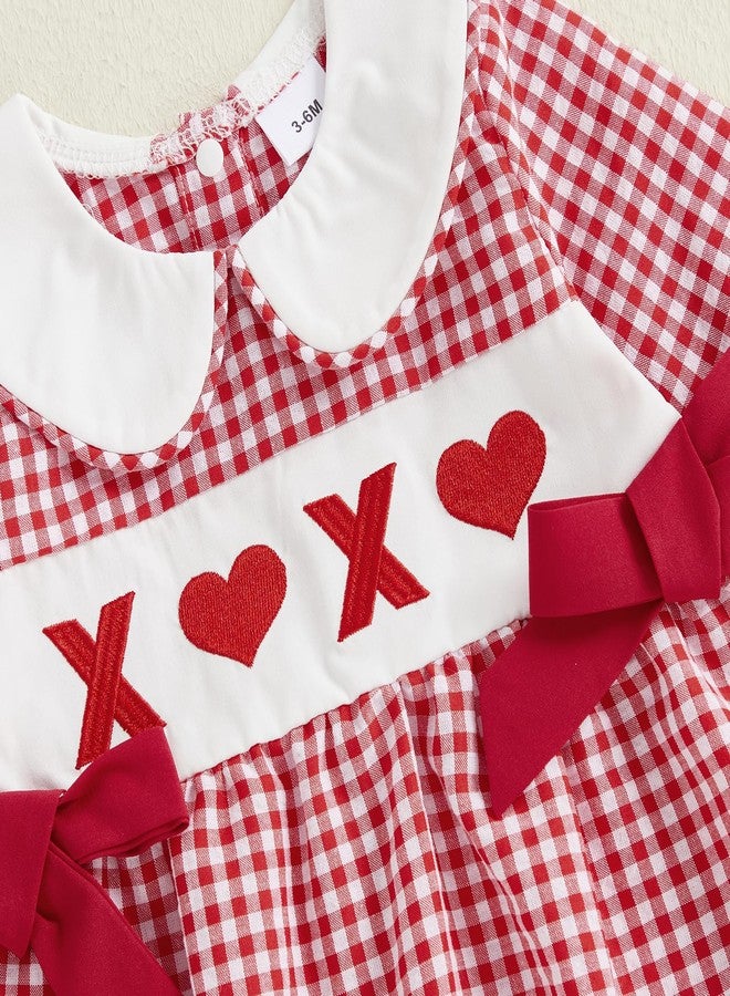 Socutebabe My First Valentines Day Baby Girl Outfit Lover Babe Smocked Bubble Romper Onesie Newborn Baby Valentines Clothes (xoxo-Red, 0-3 Months) - Image 4