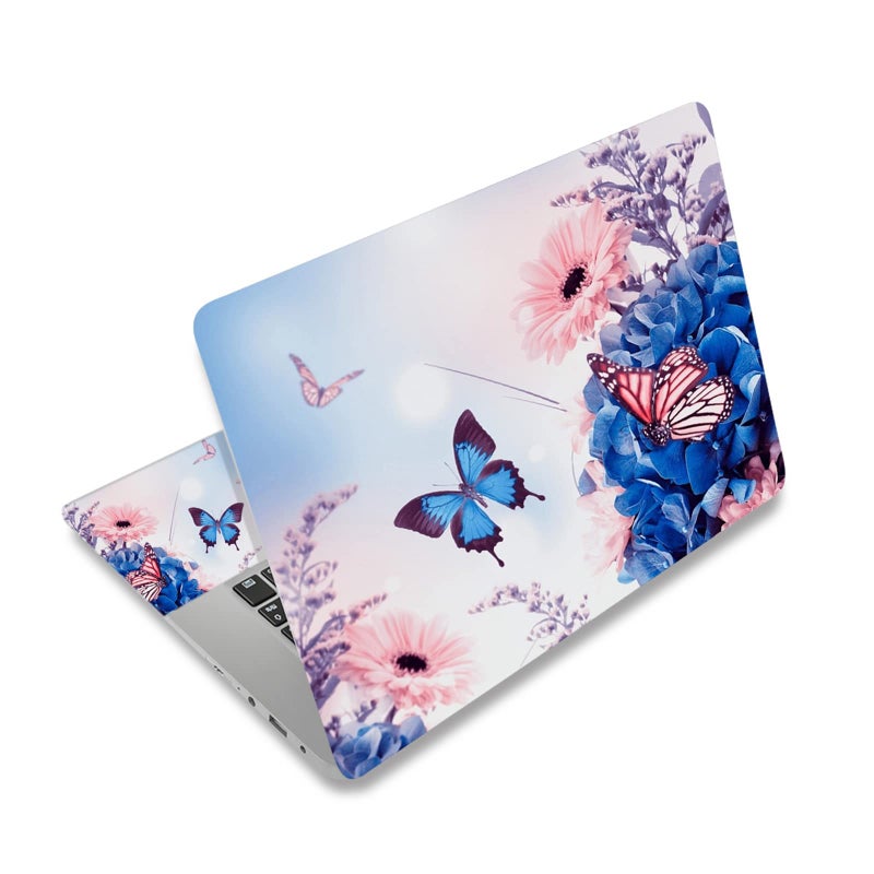 AIMSA Laptop Skin Sticker Decal 12 13 133 14 15 154 156 inch Laptop Art Decal Protector Notebook Netbook PC 156 Universal Vinyl Cover Butterfly Flower
