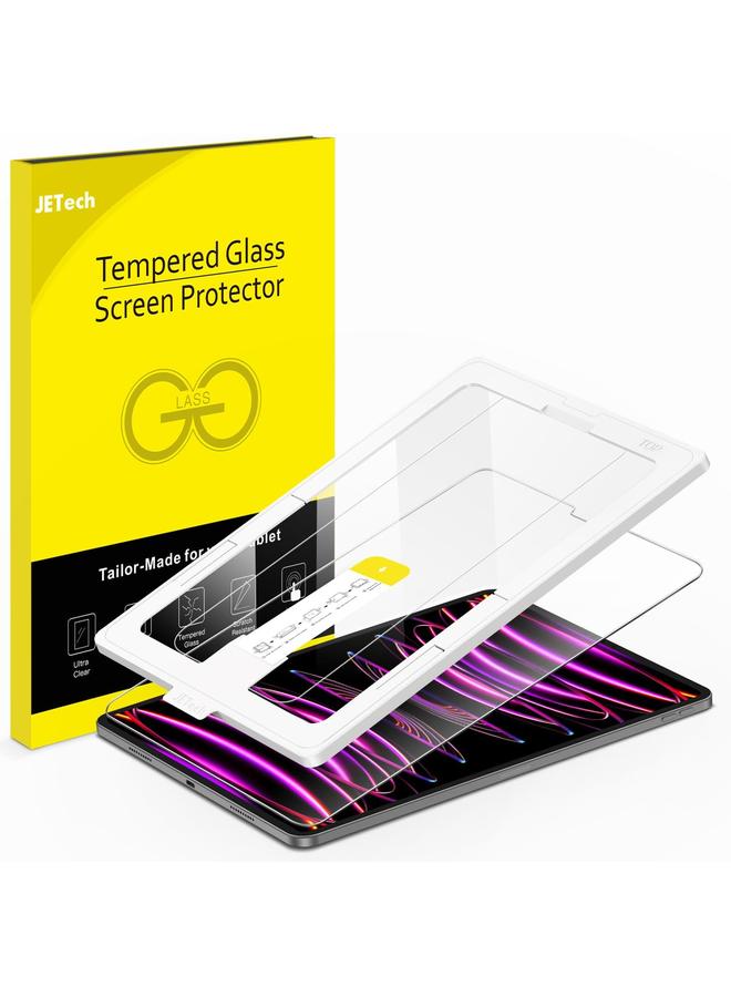 Jetech One Touch Screen Protector For Ipad Pro 12.9 Inch 2022 2021 2020 2018 Model 6Th 5Th 4Th 3Rd Generation Tempered Glass Film With Auto Alignment Frame Hd Clear - Image 1