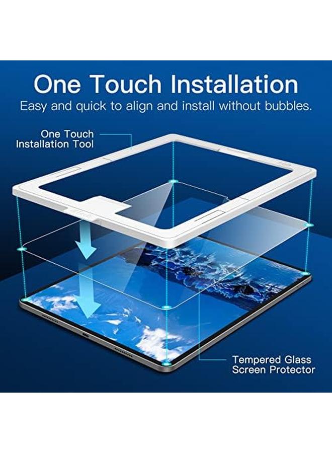 Jetech One Touch Screen Protector For Ipad Pro 12.9 Inch 2022 2021 2020 2018 Model 6Th 5Th 4Th 3Rd Generation Tempered Glass Film With Auto Alignment Frame Hd Clear - Image 2
