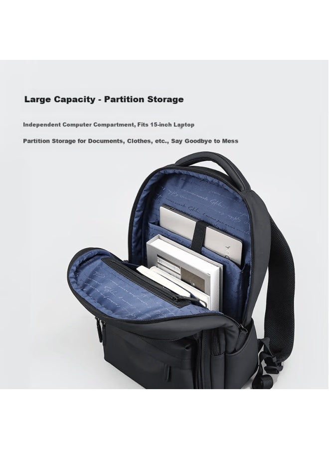 Satchi Backpack Laptop Bag For Men, Black Birthday Gift For Husband Or Boyfriend, Black - Image 2