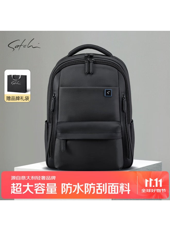 Satchi Backpack Laptop Bag For Men, Black Birthday Gift For Husband Or Boyfriend, Black - Image 1