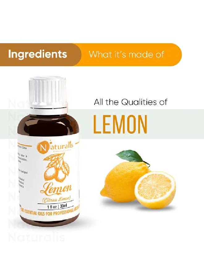 Naturalis Essence Of Nature Cold Pressed Lemon Essential Oil 100% Pure Natural Undiluted Therapeutic Grade For Skin Pigmentation Face Hair Aromatherapy And Massage 30Ml - Image 4