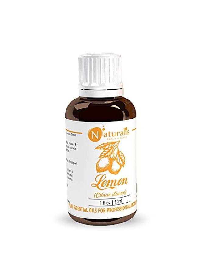 Naturalis Essence Of Nature Cold Pressed Lemon Essential Oil 100% Pure Natural Undiluted Therapeutic Grade For Skin Pigmentation Face Hair Aromatherapy And Massage 30Ml - Image 3