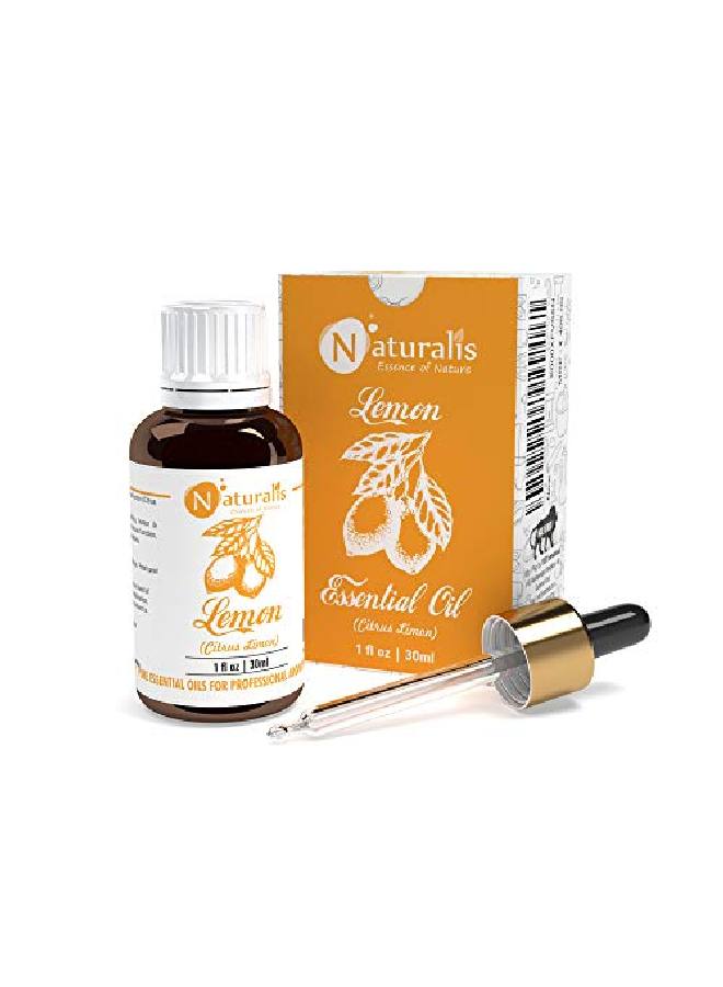 Naturalis Essence Of Nature Cold Pressed Lemon Essential Oil 100% Pure Natural Undiluted Therapeutic Grade For Skin Pigmentation Face Hair Aromatherapy And Massage 30Ml - Image 1
