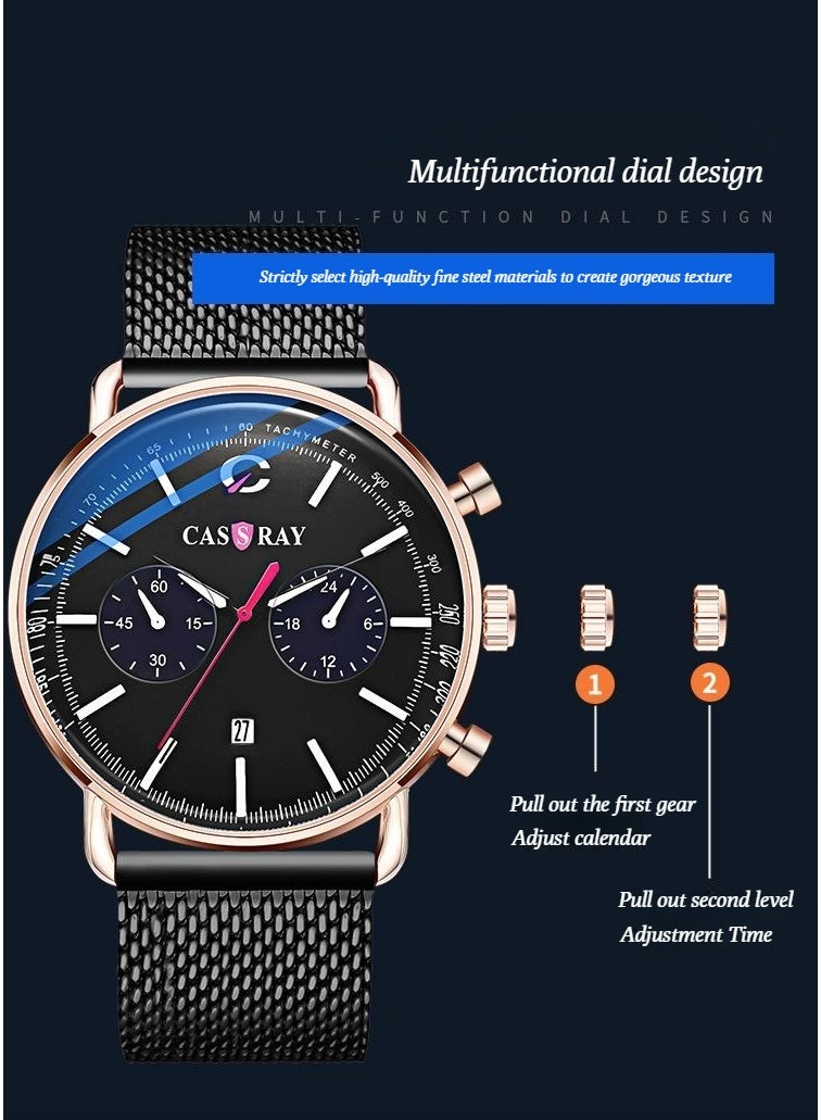 CASSRAY Fully automatic non-mechanical waterproof luminous ultra-thin men's watch. The same style as the male star's product. A fashionable gift for business use. - Image 3