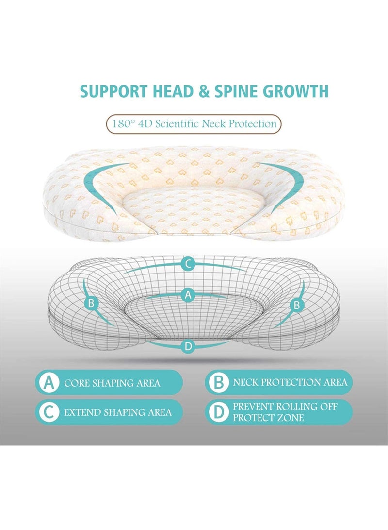 VIUAUAX Unisex Newborn Infant Support Soft Baby Nursery Head Pillows (0-12 M)Baby pillow anti deviation latex shaped pillow  baby supplies. - Image 3