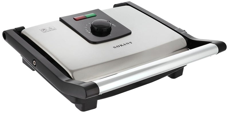 Sokany KJ-202 Stainless Steel Panini Sandwich Maker and Contact Grill, 2000 Watts - Image 1