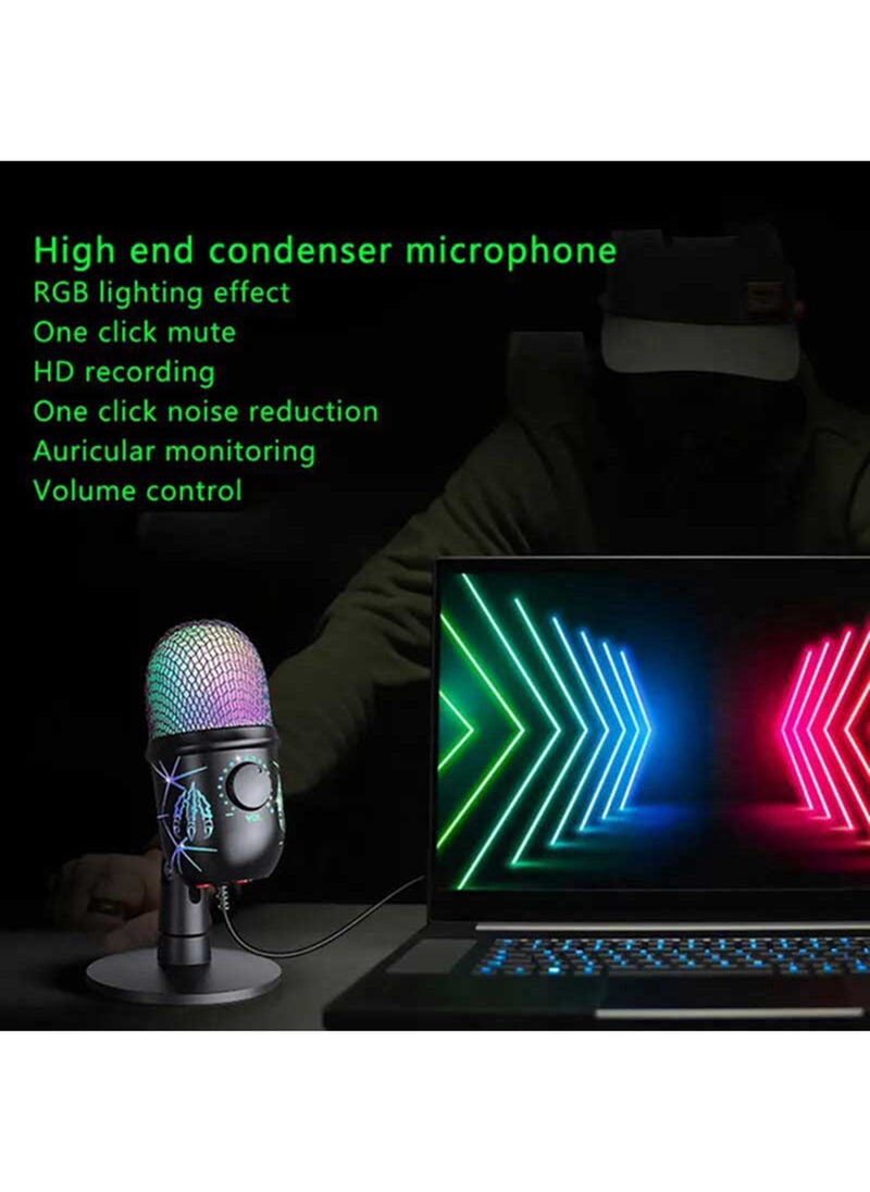 EzzySo - USB Microphone Studio Professional Condenser Microphone For PC Computer Recording Streaming Gaming Karaoke Singing Mic For Twitch Online Chat Snapchat Computer Mic - Image 1