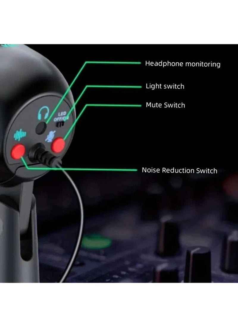 EzzySo - USB Microphone Studio Professional Condenser Microphone For PC Computer Recording Streaming Gaming Karaoke Singing Mic For Twitch Online Chat Snapchat Computer Mic - Image 1